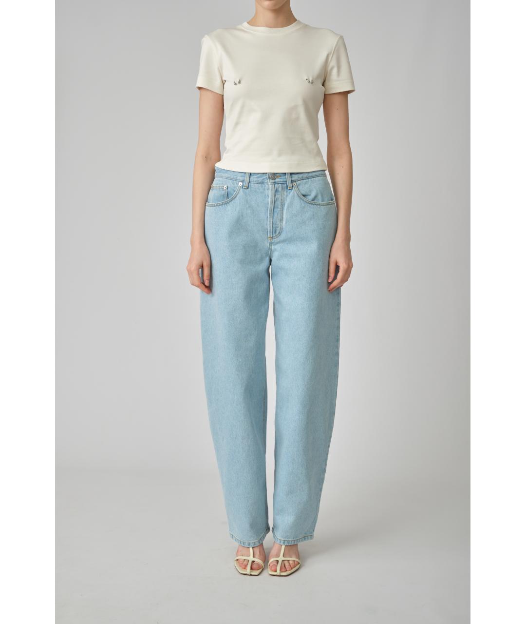 MUGLER Бежевая хлопковая футболка, фото 6