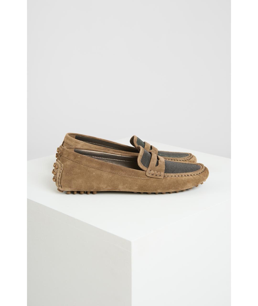 BRUNELLO CUCINELLI Коричневые кожаные туфли, фото 2