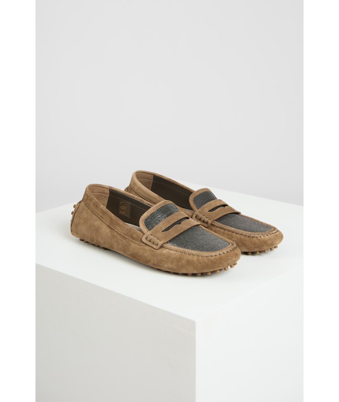 BRUNELLO CUCINELLI Коричневые кожаные туфли, фото 5