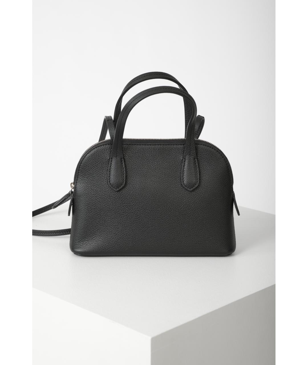 THE ROW Черная кожаная сумка с короткими ручками, фото 8