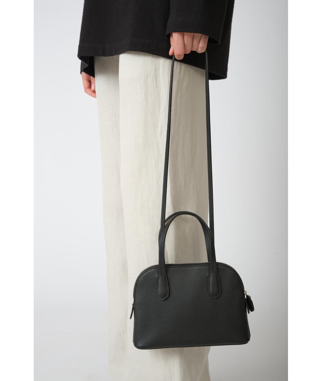 THE ROW Черная кожаная сумка с короткими ручками, фото 5