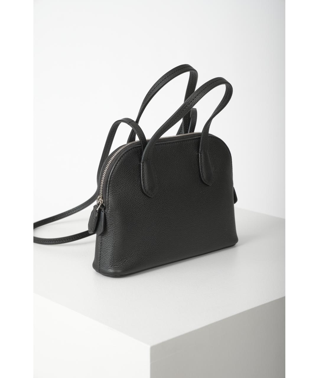 THE ROW Черная кожаная сумка с короткими ручками, фото 2