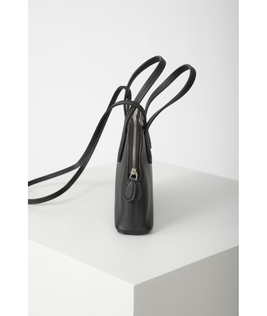 THE ROW Черная кожаная сумка с короткими ручками, фото 3