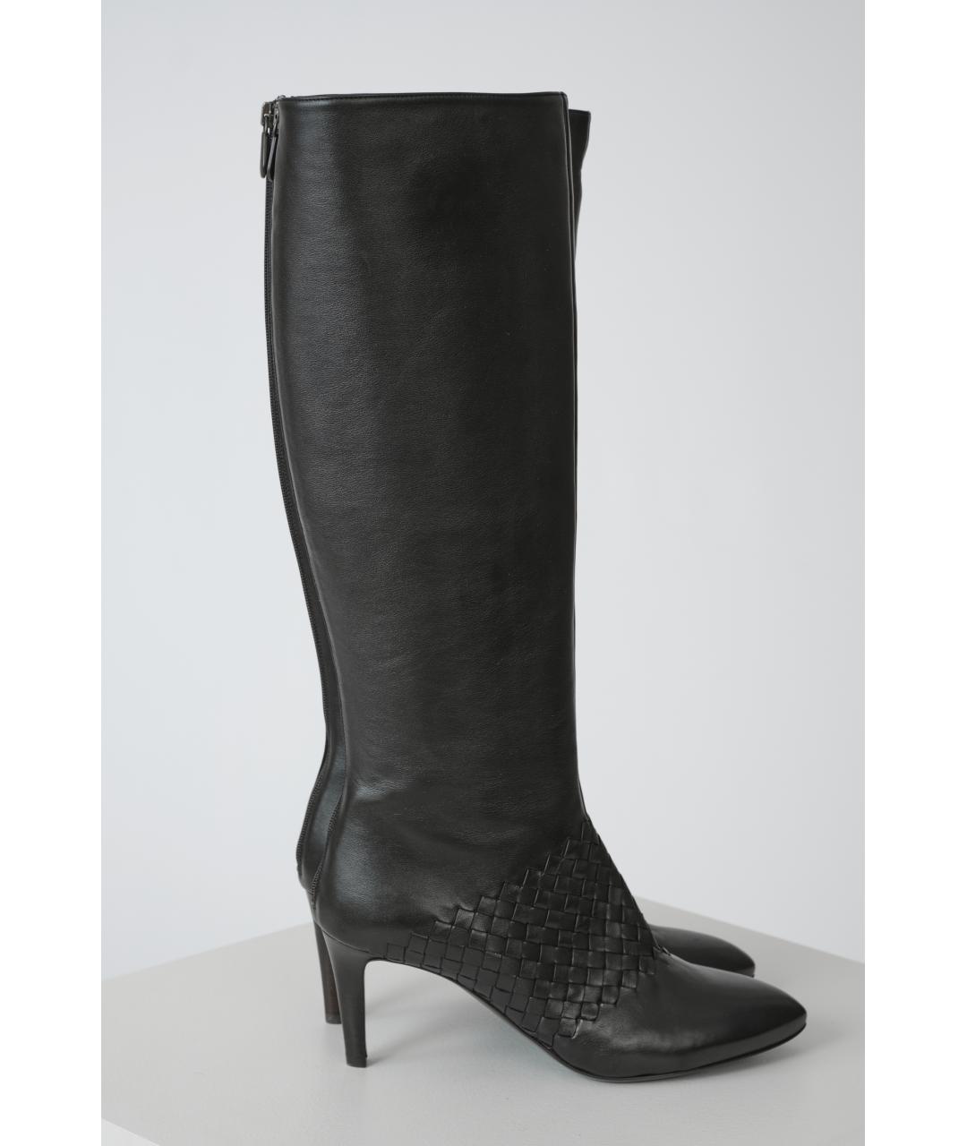 BOTTEGA VENETA Черные кожаные сапоги, фото 2