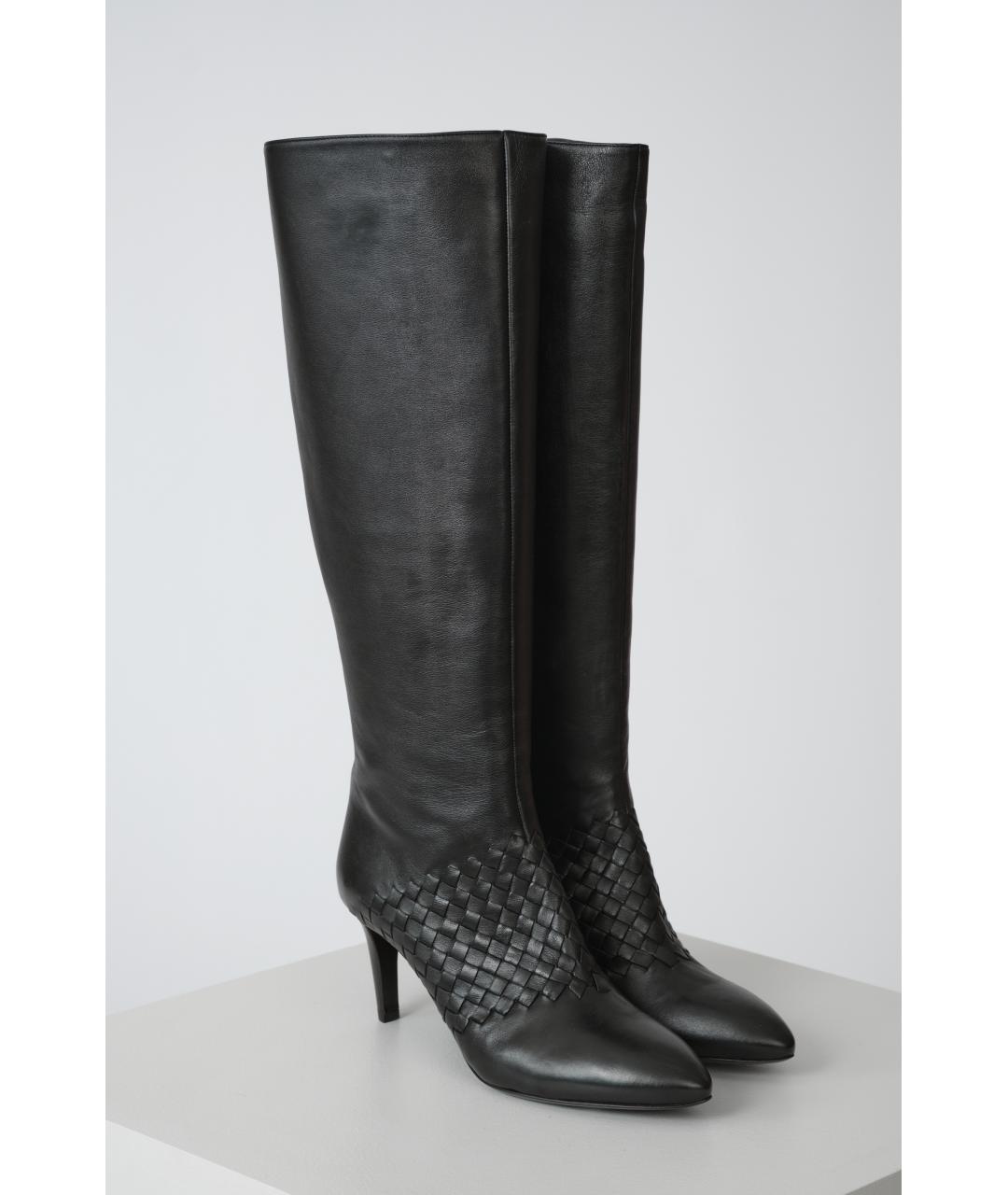 BOTTEGA VENETA Черные кожаные сапоги, фото 6