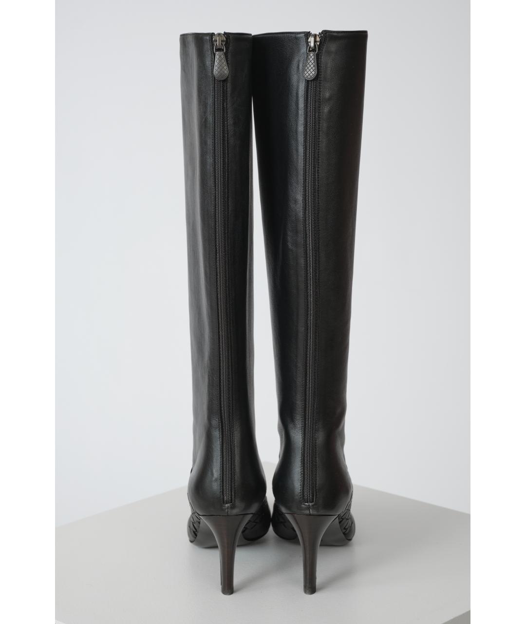 BOTTEGA VENETA Черные кожаные сапоги, фото 3