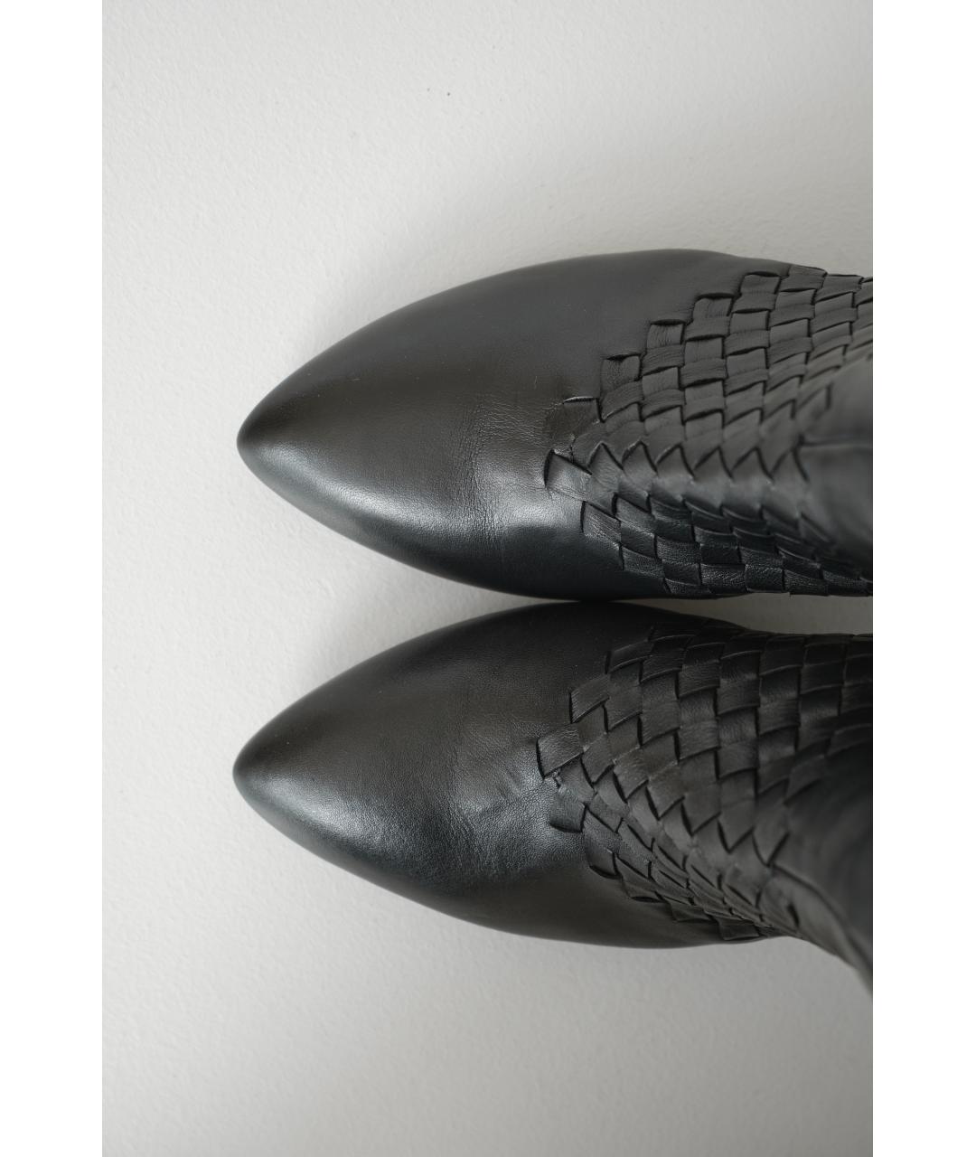BOTTEGA VENETA Черные кожаные сапоги, фото 5
