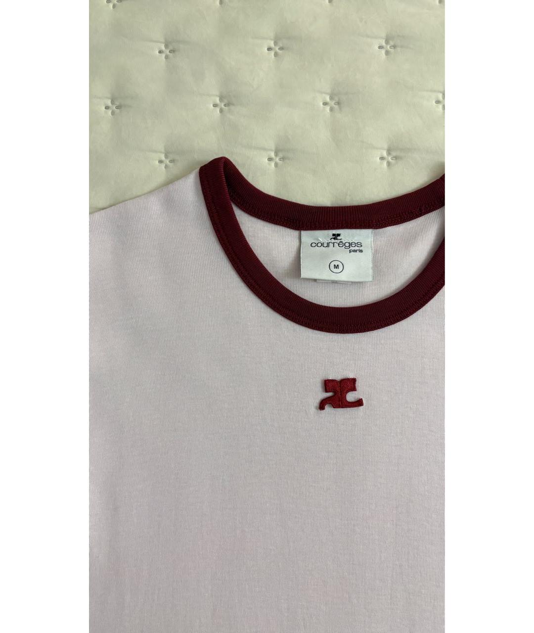 COURREGES Розовая хлопковая футболка, фото 6