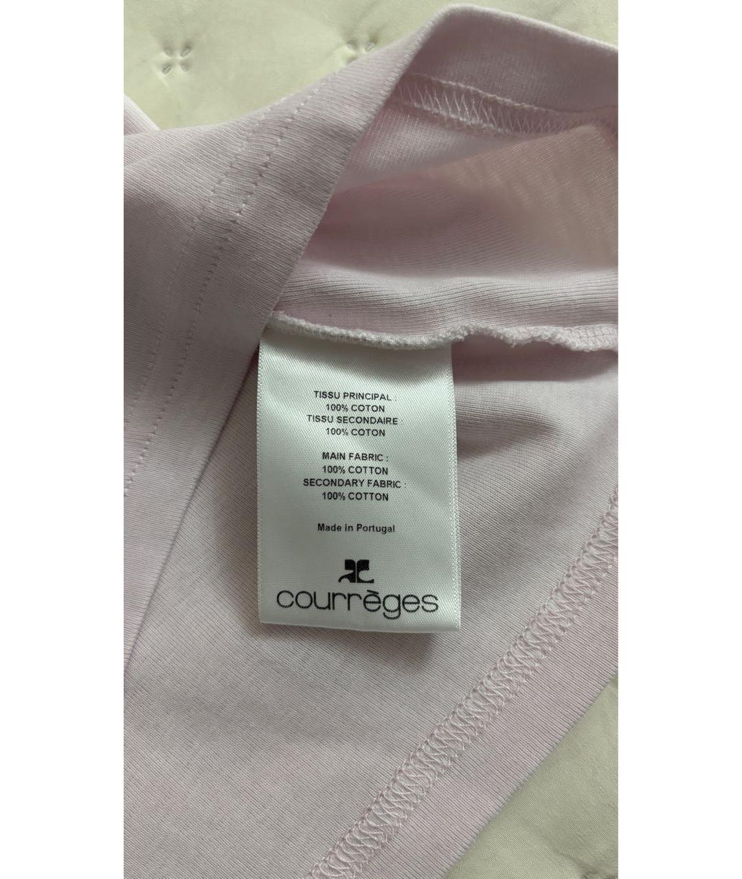 COURREGES Розовая хлопковая футболка, фото 7