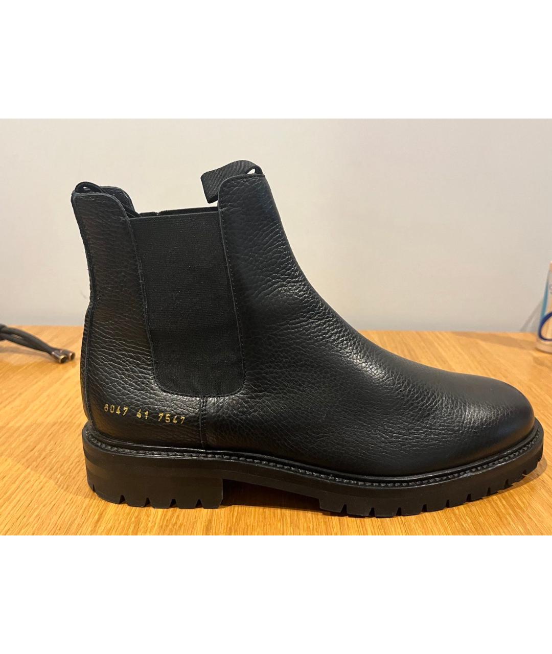 COMMON PROJECTS Черные кожаные ботинки, фото 4