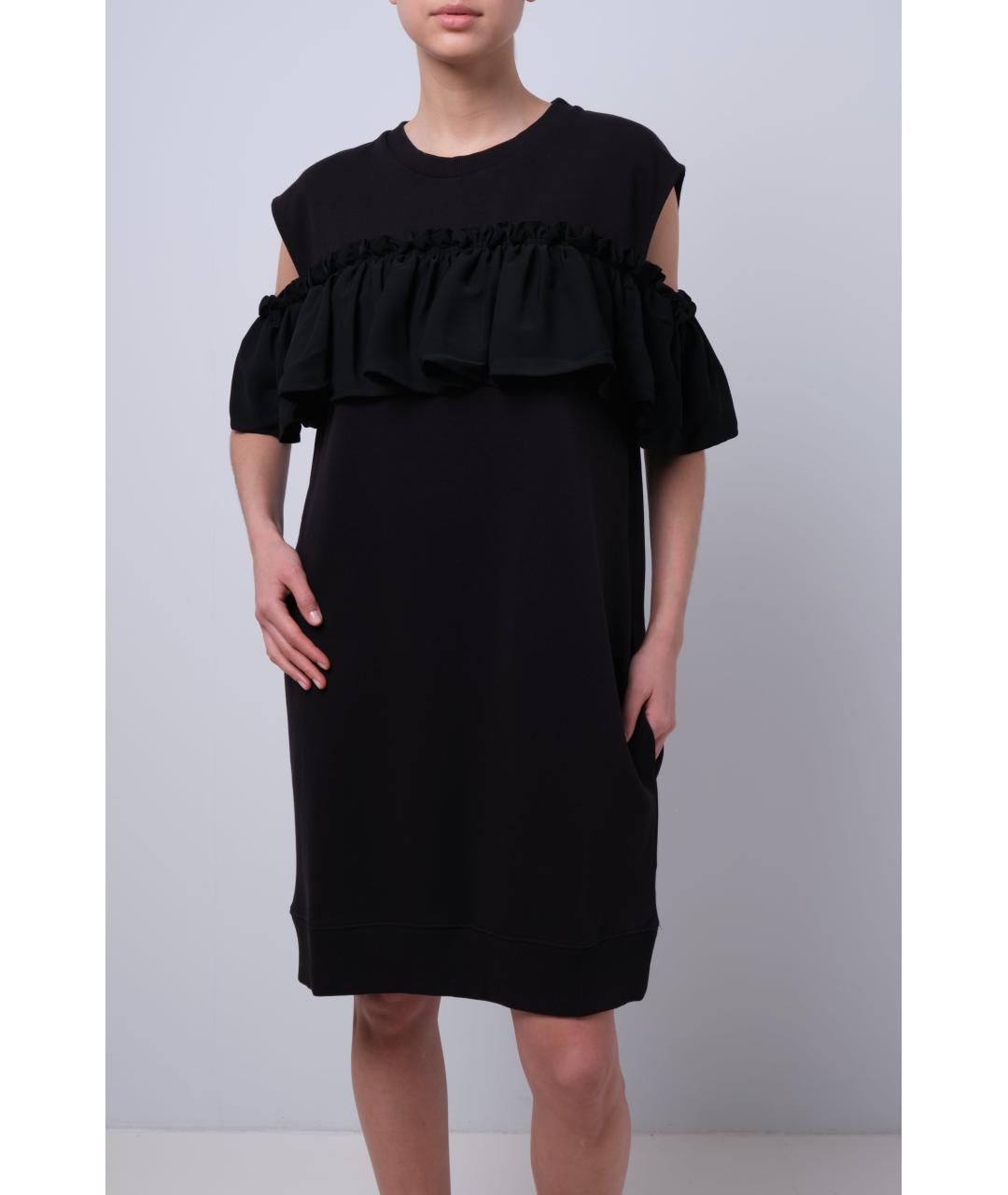 MM6 MAISON MARGIELA Черное хлопковое повседневное платье, фото 2