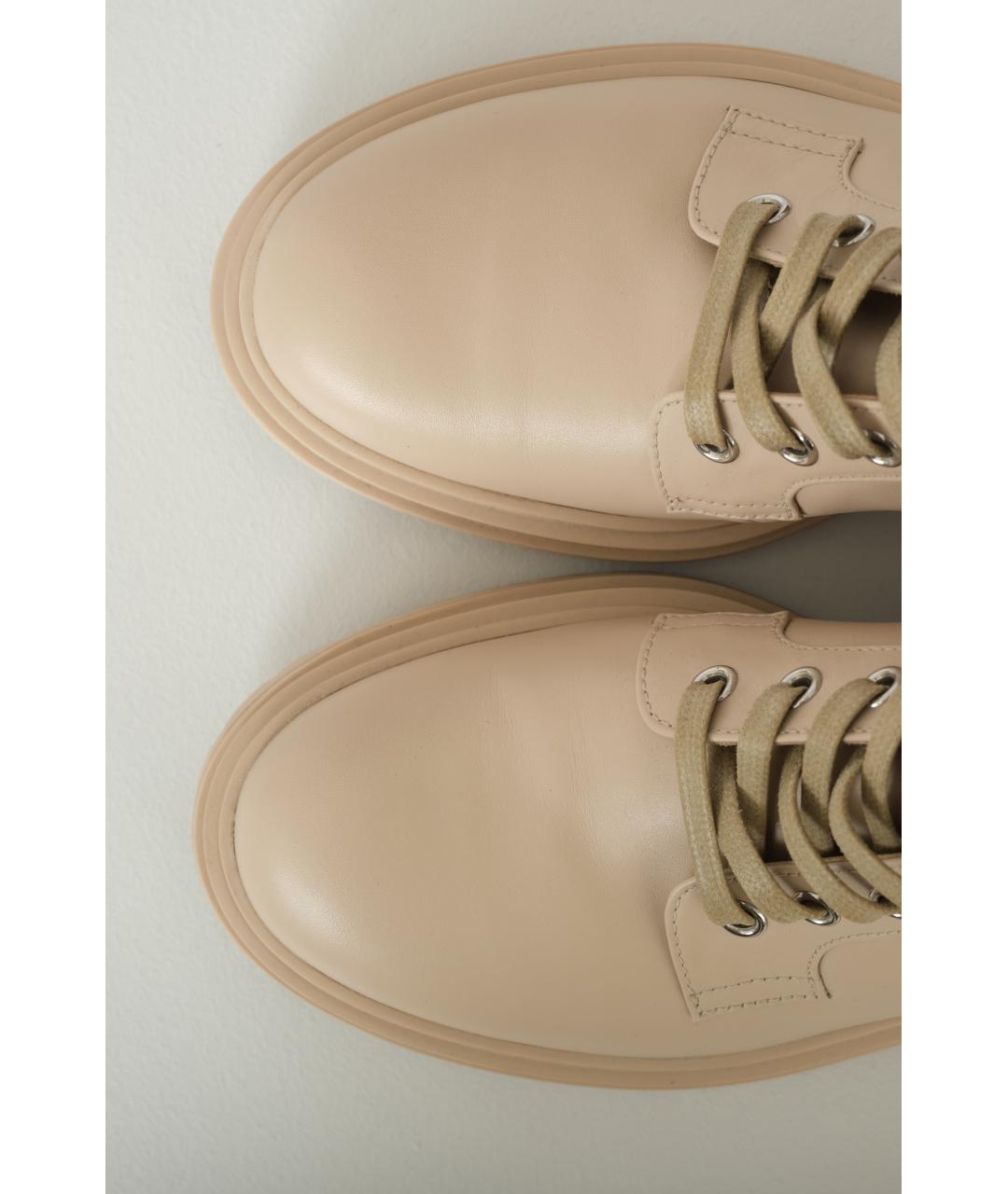 GIANVITO ROSSI Бежевые кожаные ботинки, фото 5