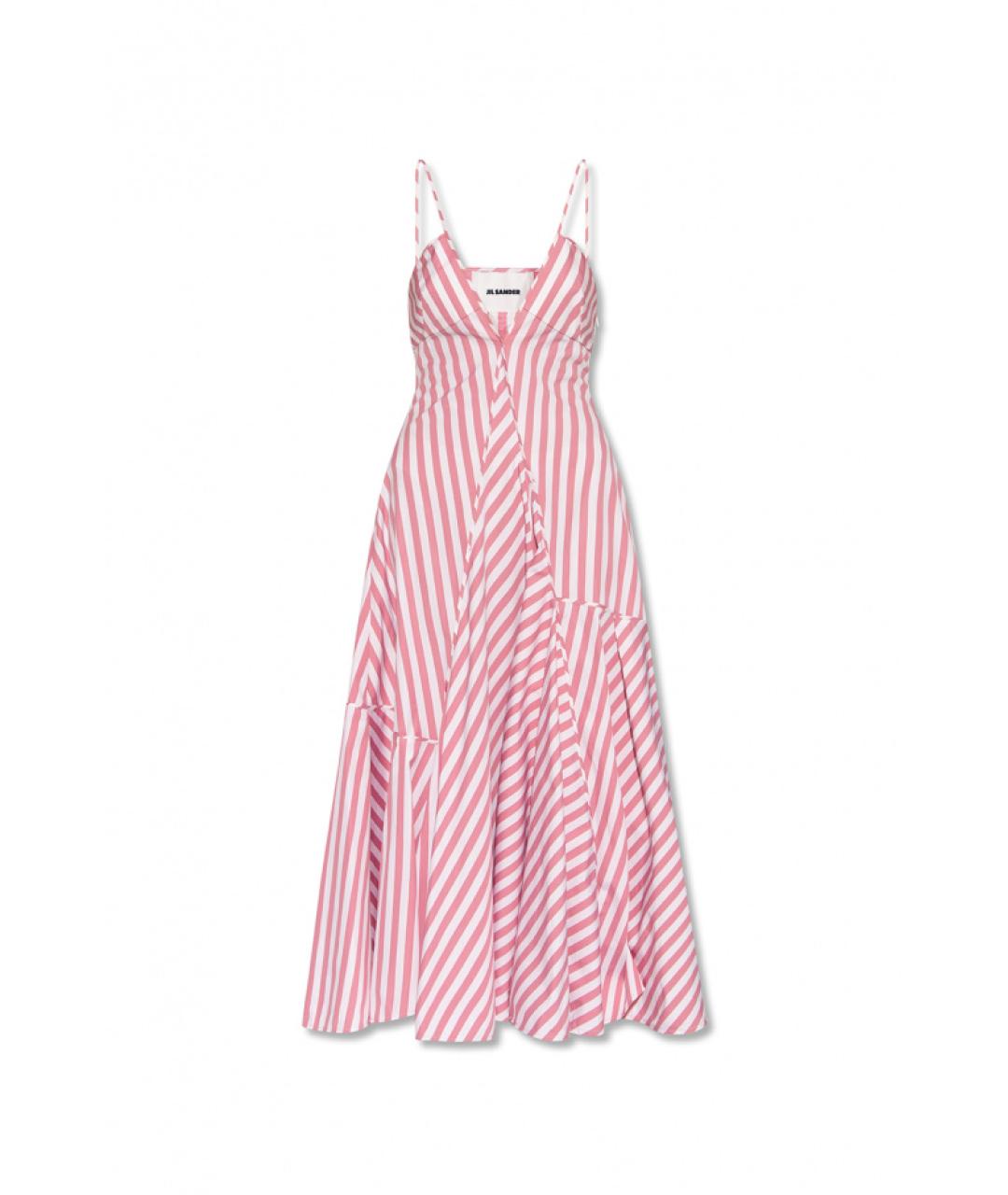 JIL SANDER Розовый хлопковый сарафан, фото 1