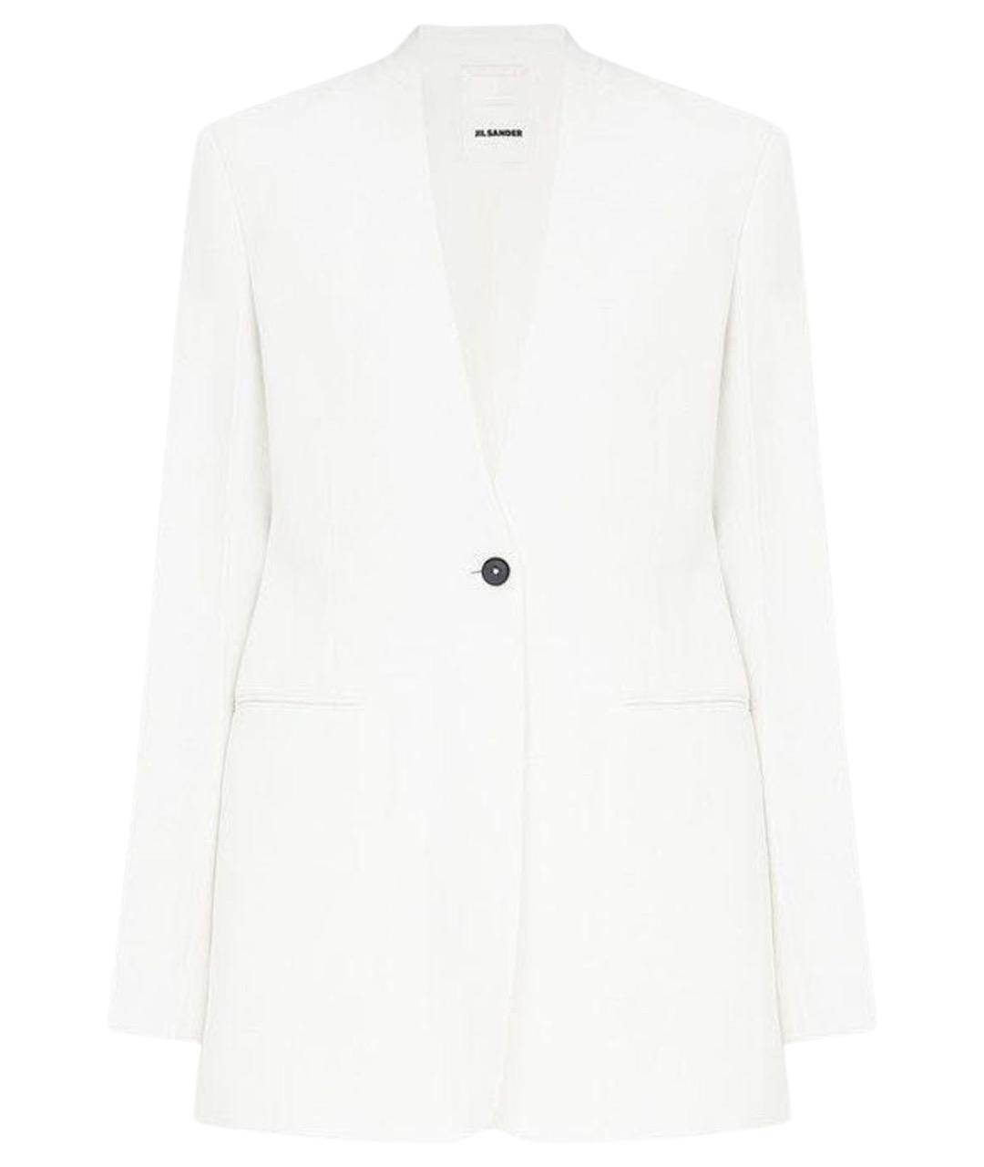 JIL SANDER Белый вискозный жакет/пиджак, фото 1