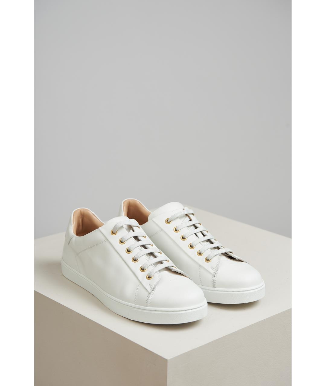 GIANVITO ROSSI Белые кожаные кеды, фото 6