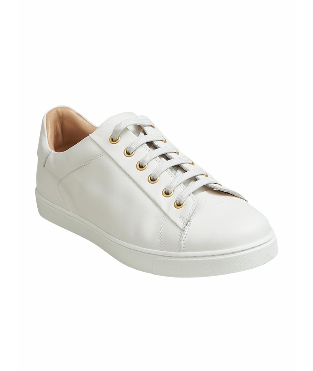 GIANVITO ROSSI Белые кожаные кеды, фото 1