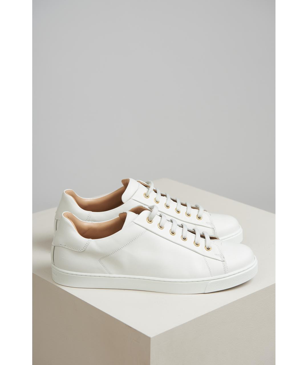 GIANVITO ROSSI Белые кожаные кеды, фото 3