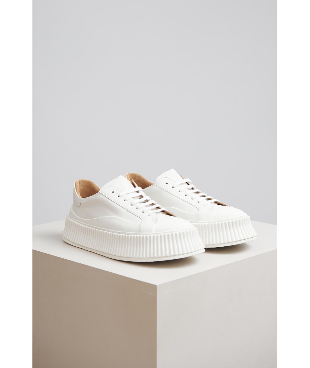 JIL SANDER Белые кожаные кеды, фото 4