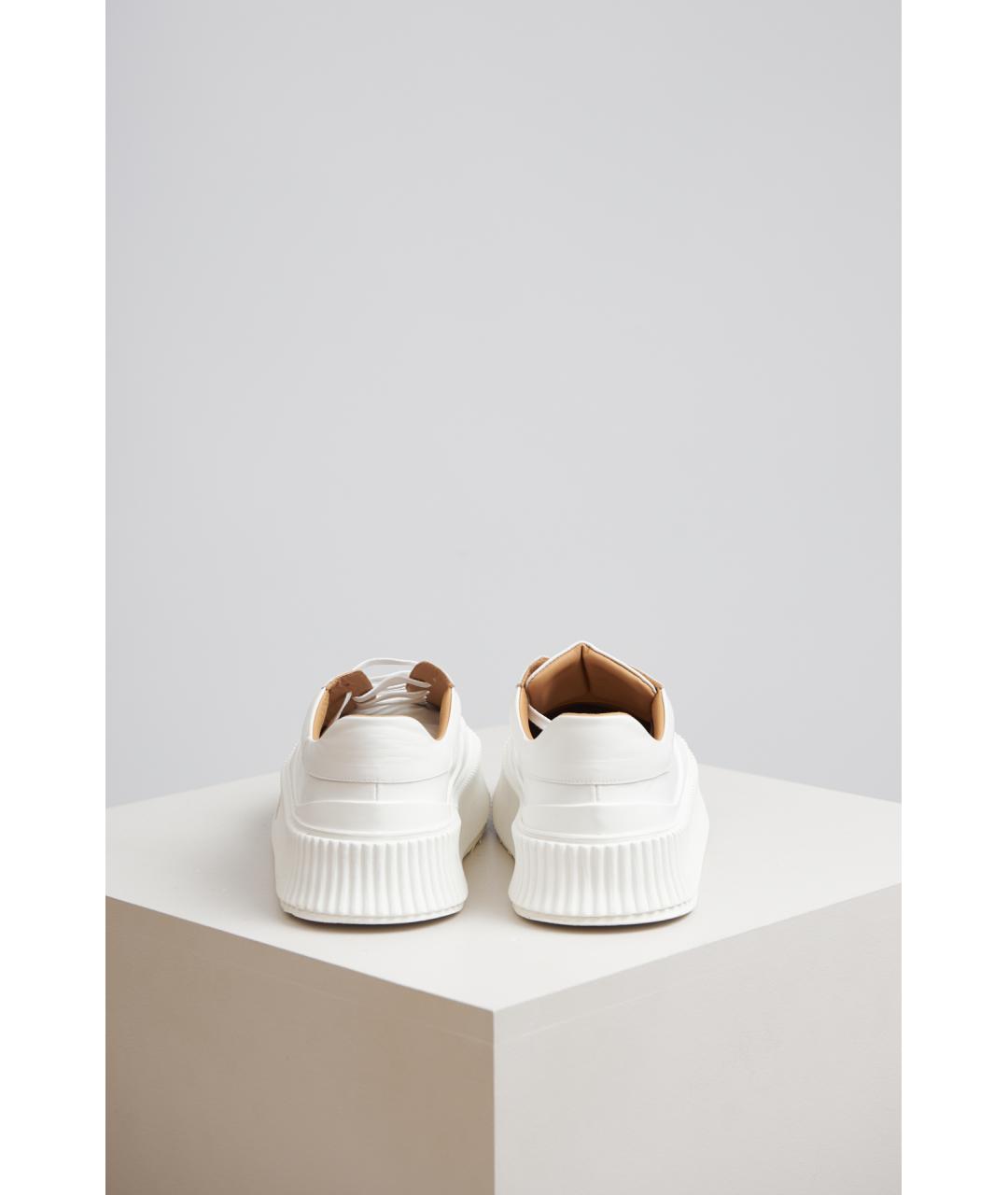 JIL SANDER Белые кожаные кеды, фото 3