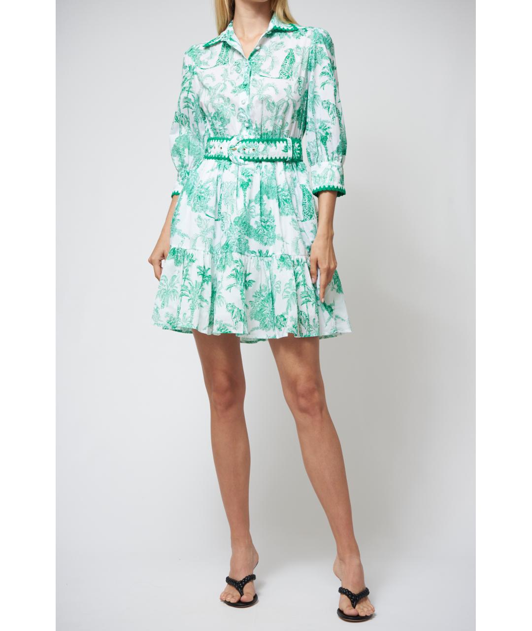 MC2 SAINT BARTH Зеленые хлопковое повседневное платье, фото 3