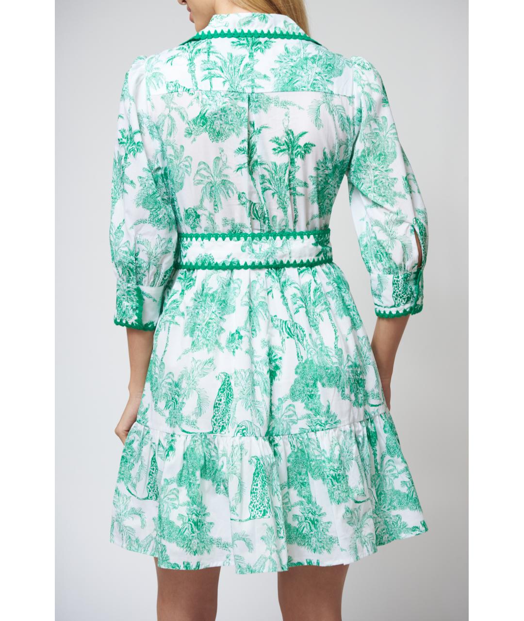 MC2 SAINT BARTH Зеленые хлопковое повседневное платье, фото 5