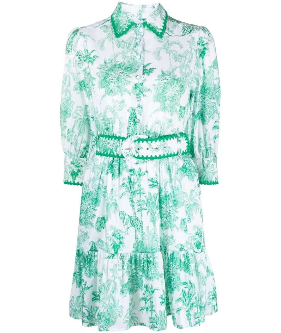 MC2 SAINT BARTH Зеленые хлопковое повседневное платье, фото 1