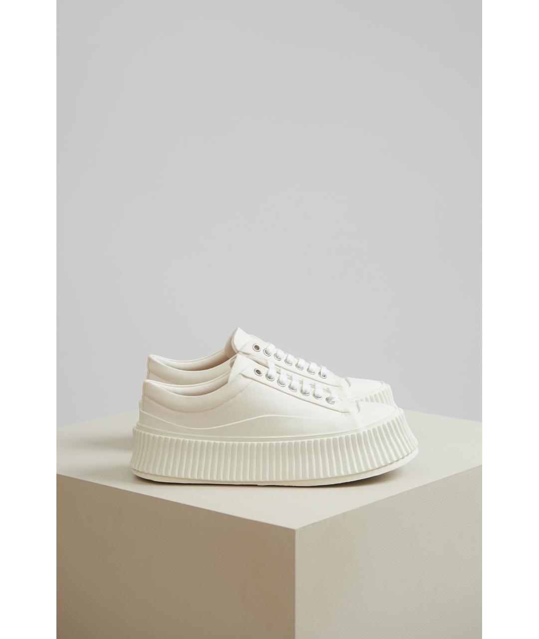 JIL SANDER Белые текстильные кеды, фото 2