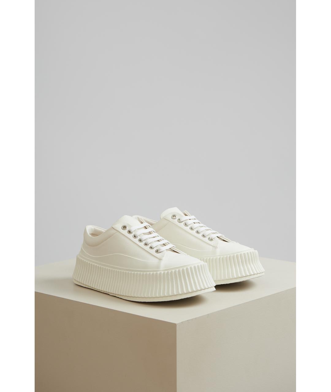 JIL SANDER Белые текстильные кеды, фото 5