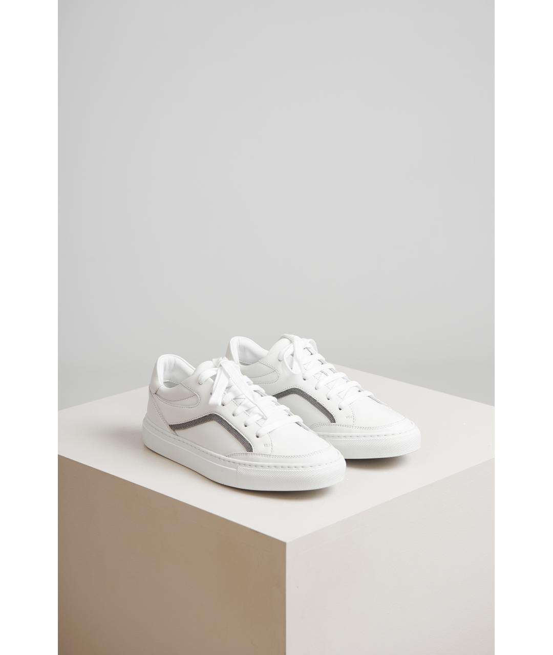 BRUNELLO CUCINELLI Белые кожаные кеды, фото 6