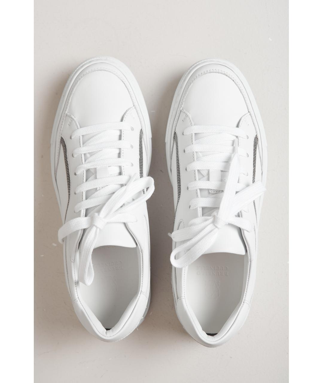 BRUNELLO CUCINELLI Белые кожаные кеды, фото 5