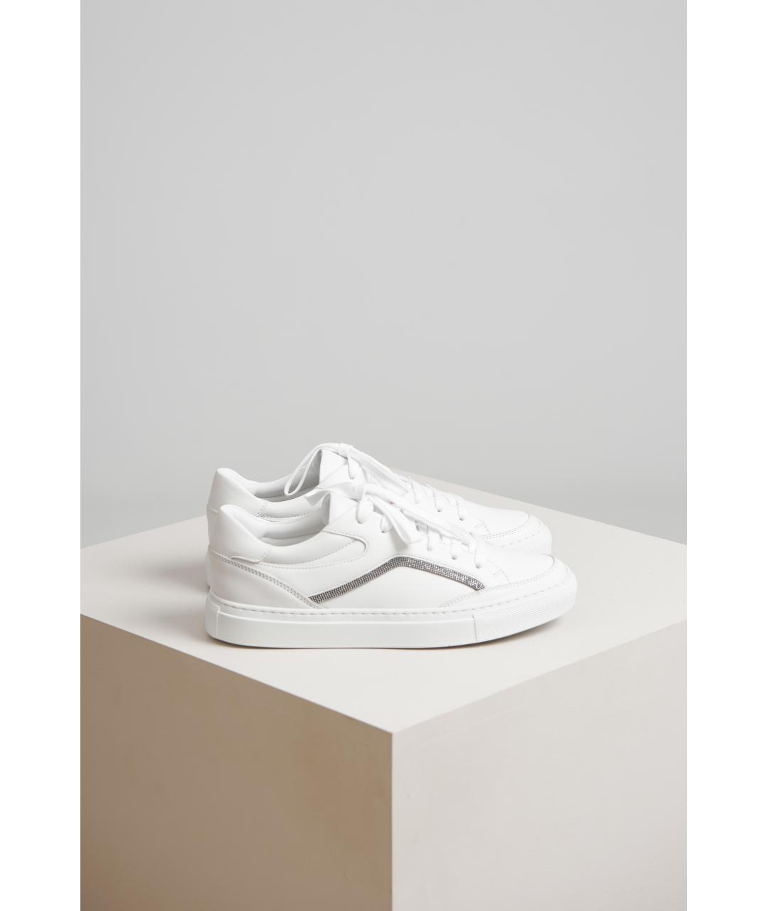 BRUNELLO CUCINELLI Белые кожаные кеды, фото 2