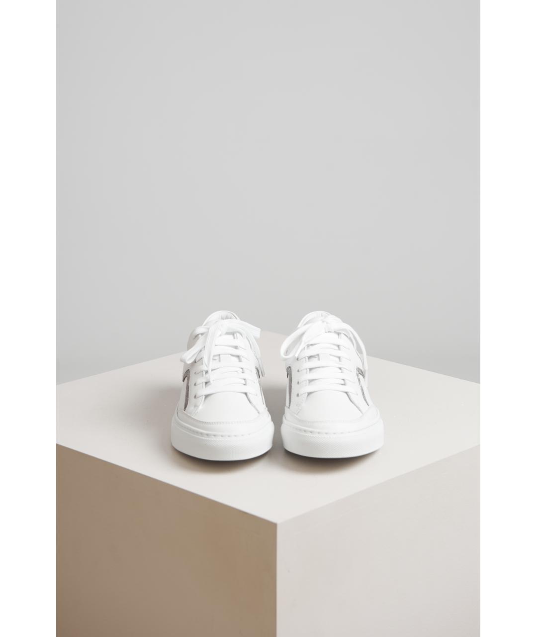 BRUNELLO CUCINELLI Белые кожаные кеды, фото 4