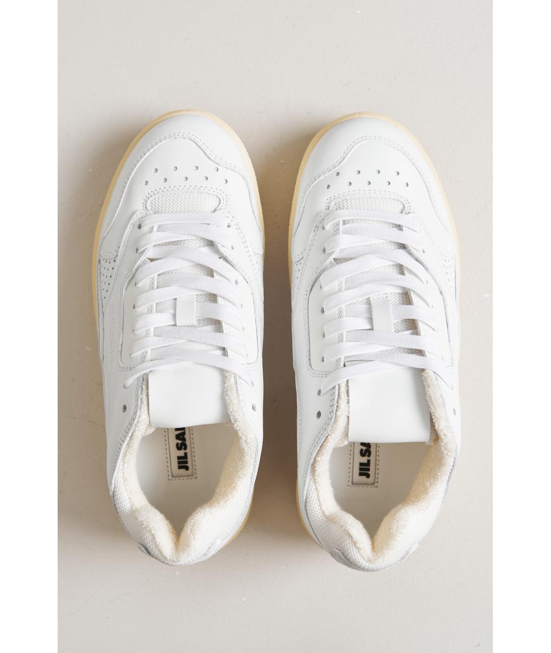 JIL SANDER Белые кожаные кроссовки, фото 5