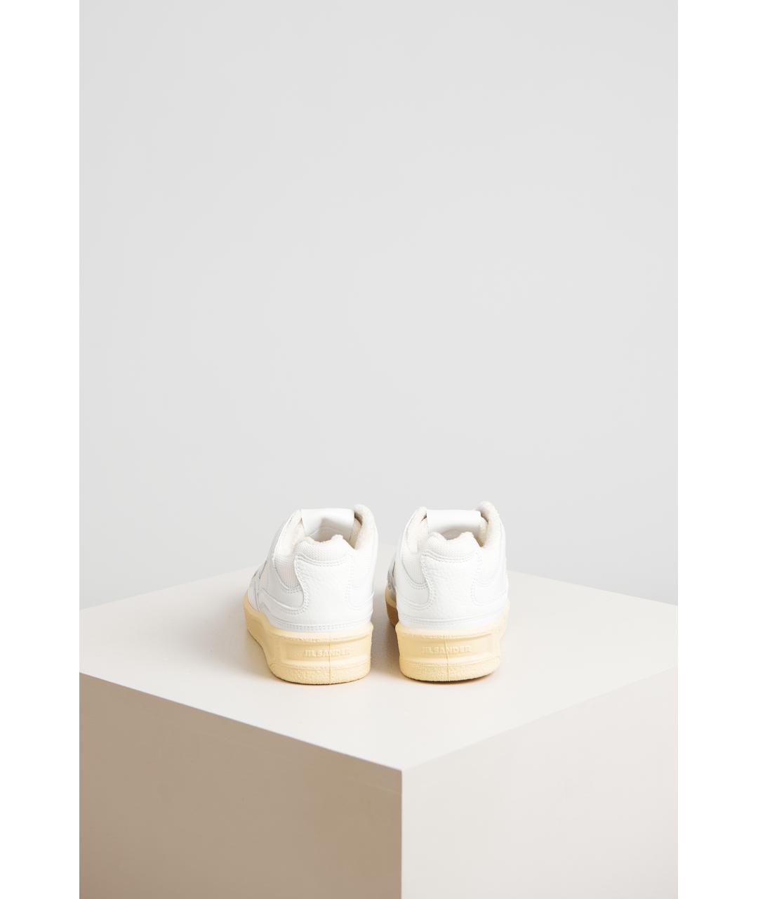 JIL SANDER Белые кожаные кроссовки, фото 3