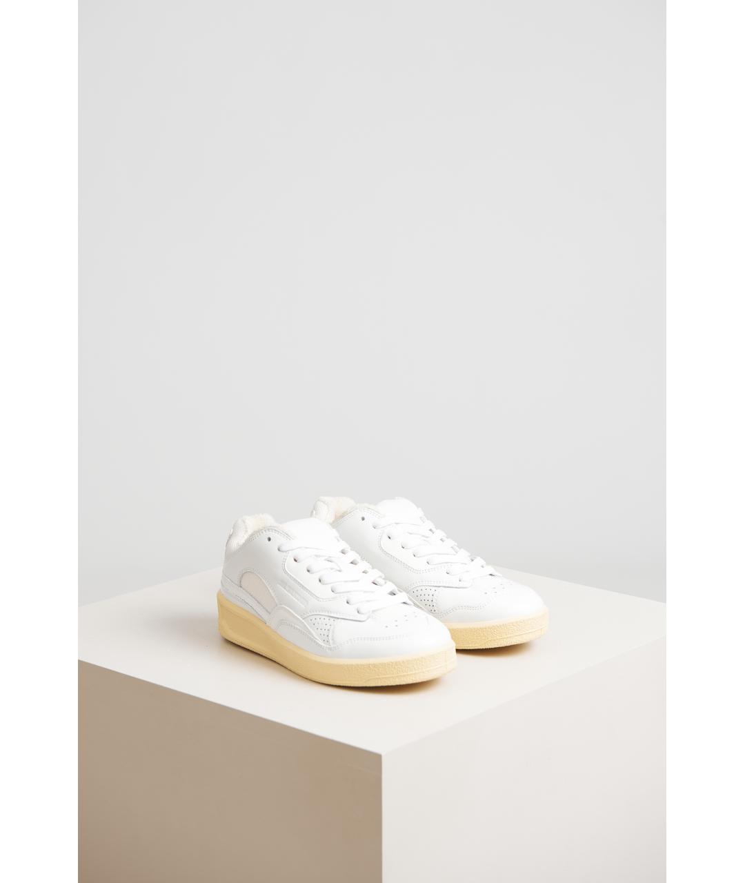 JIL SANDER Белые кожаные кроссовки, фото 2