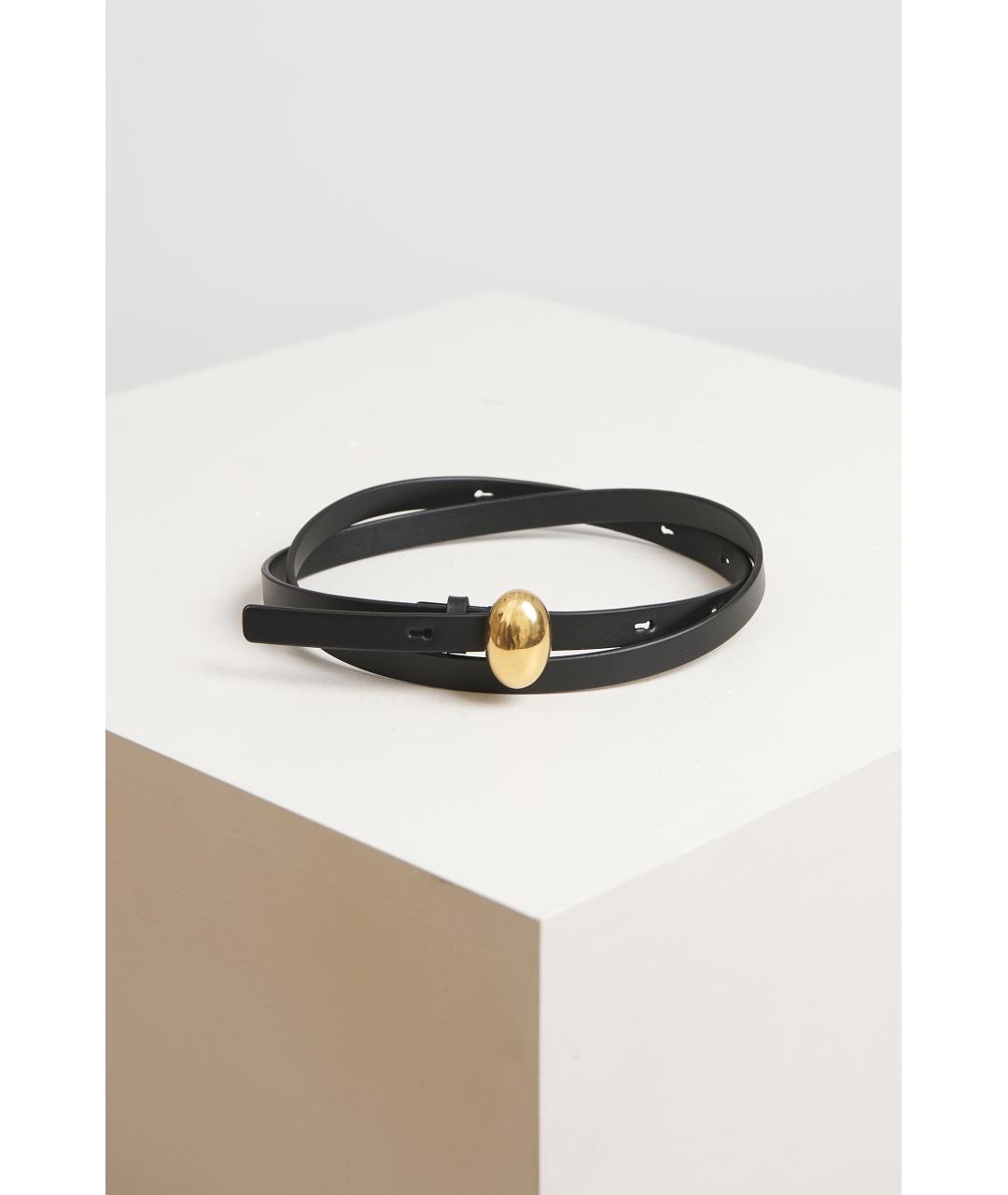 JIL SANDER Черный кожаный ремень, фото 2