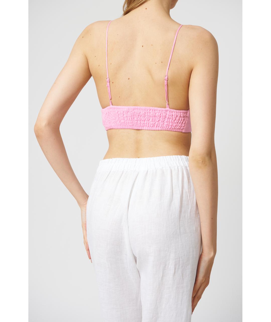 MC2 SAINT BARTH Розовая льняная майка, фото 2