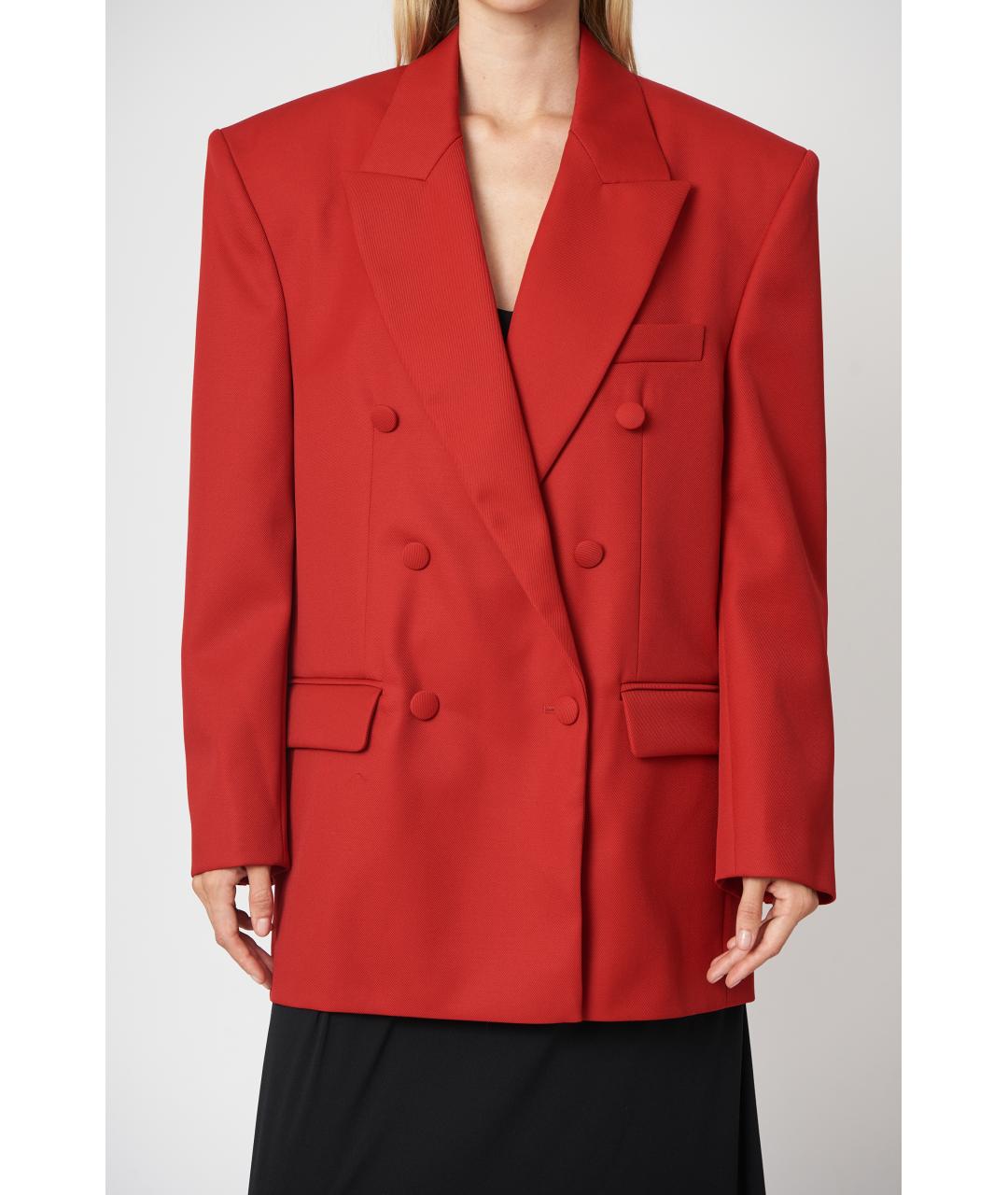 MAGDA BUTRYM Красный шерстяной жакет/пиджак, фото 4