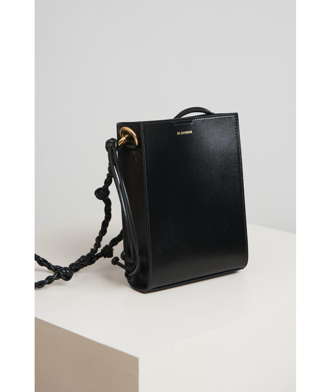 JIL SANDER Черная кожаная сумка через плечо, фото 3