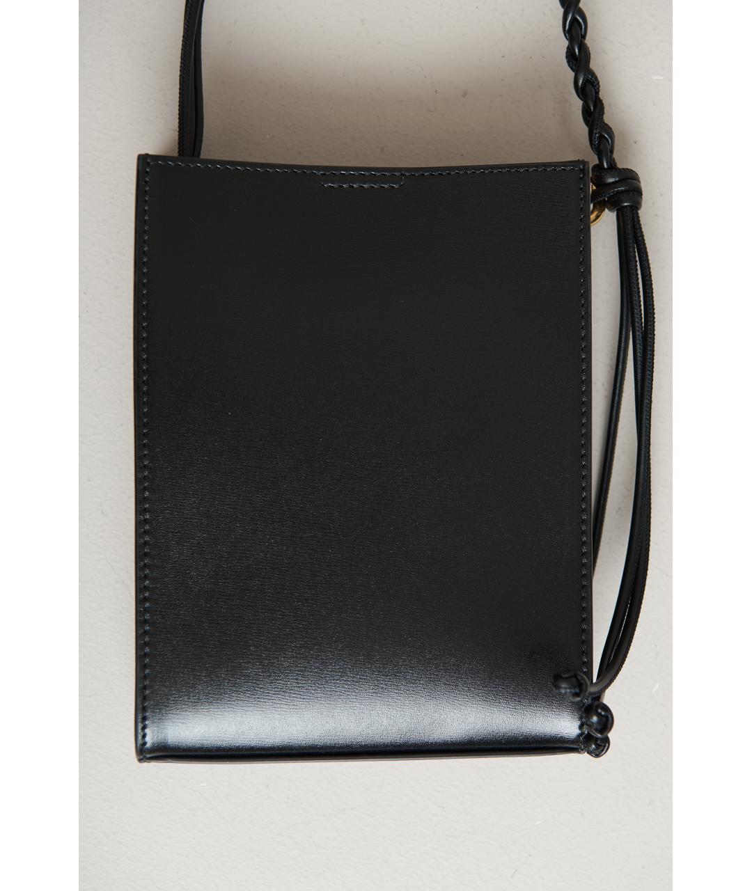 JIL SANDER Черная кожаная сумка через плечо, фото 4