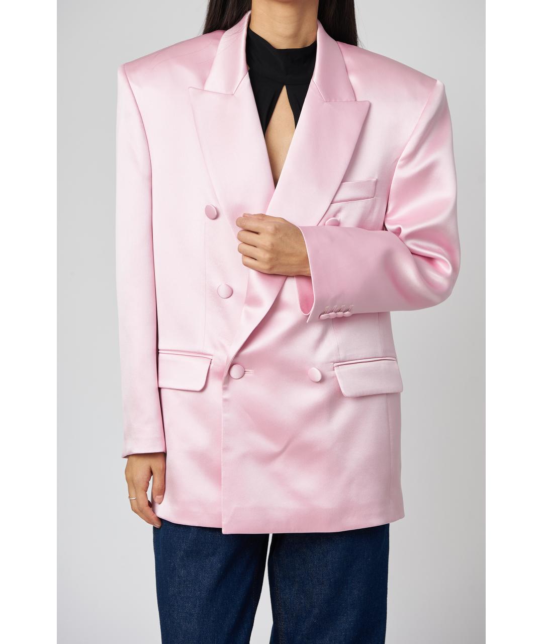 MAGDA BUTRYM Розовый шелковый жакет/пиджак, фото 4