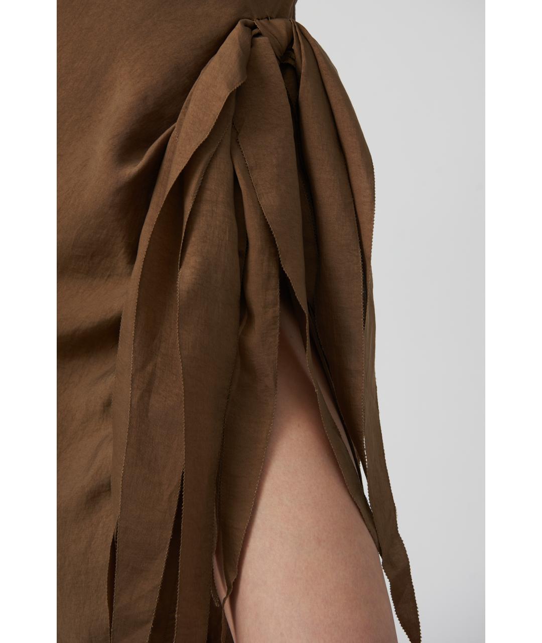 CULT GAIA Коричневое вечернее платье, фото 4