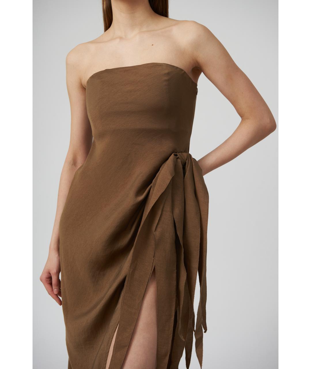 CULT GAIA Коричневое вечернее платье, фото 3