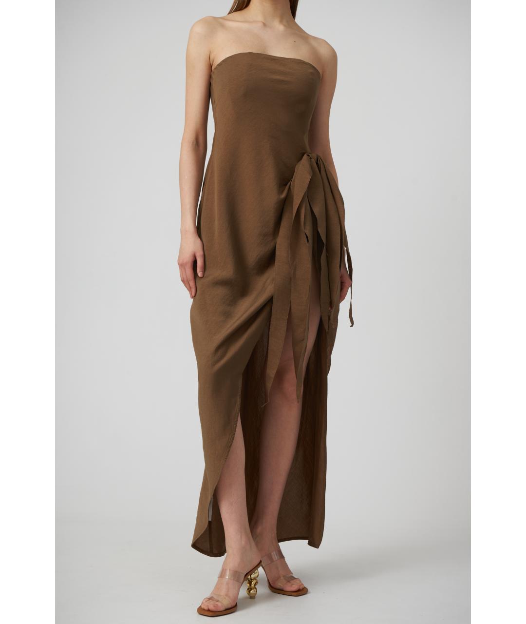 CULT GAIA Коричневое вечернее платье, фото 6