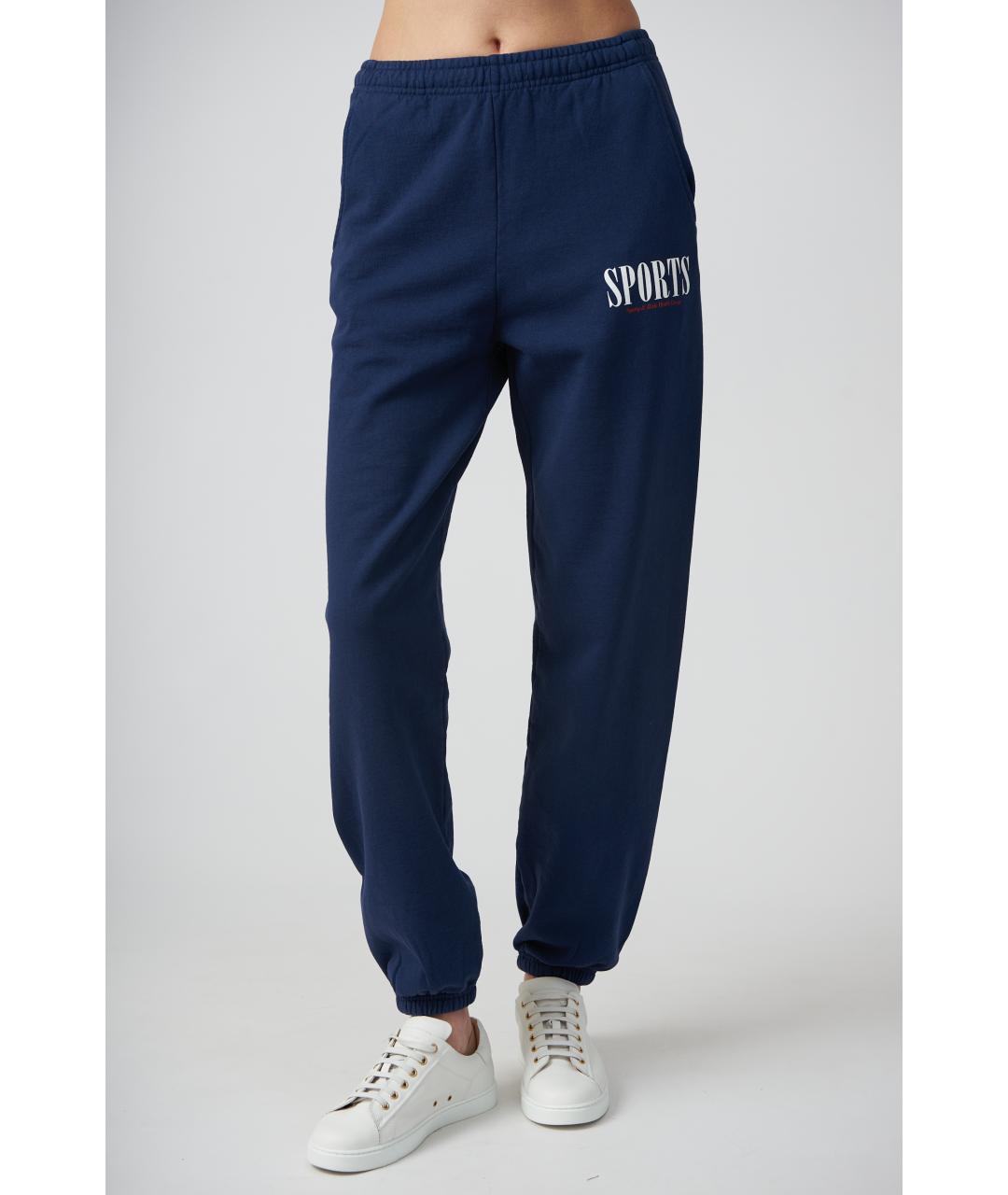 SPORTY AND RICH Темно-синие хлопковые спортивные брюки и шорты, фото 2