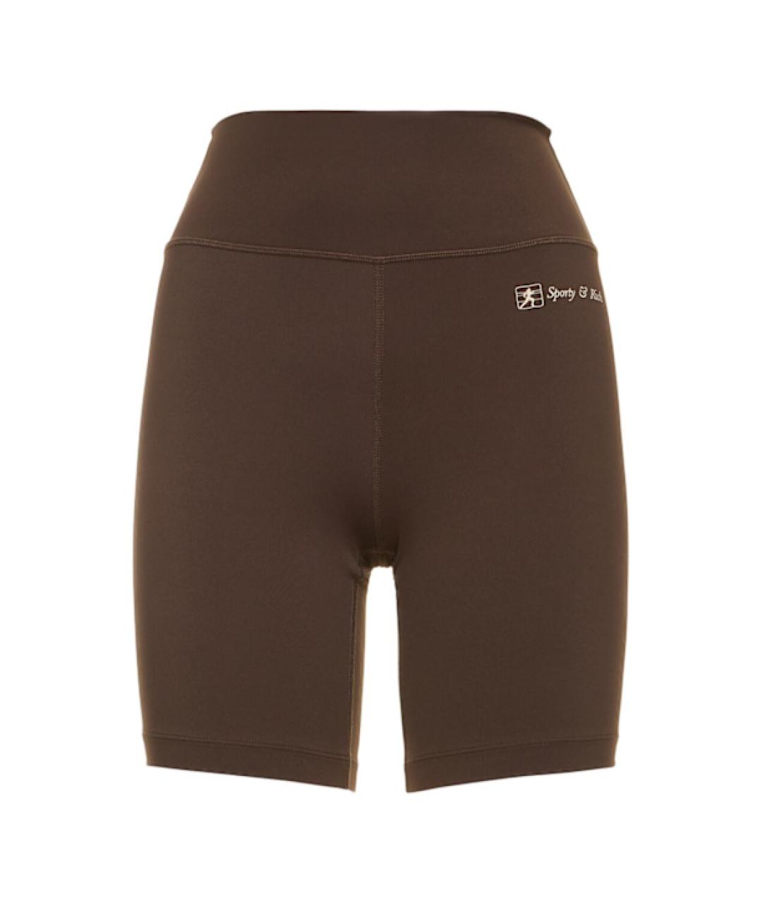 SPORTY AND RICH Коричневые полиамидовые шорты, фото 1
