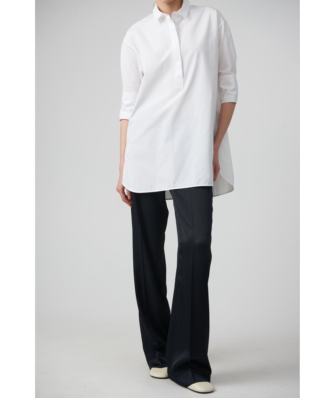 JIL SANDER Белая хлопковая блузы, фото 3