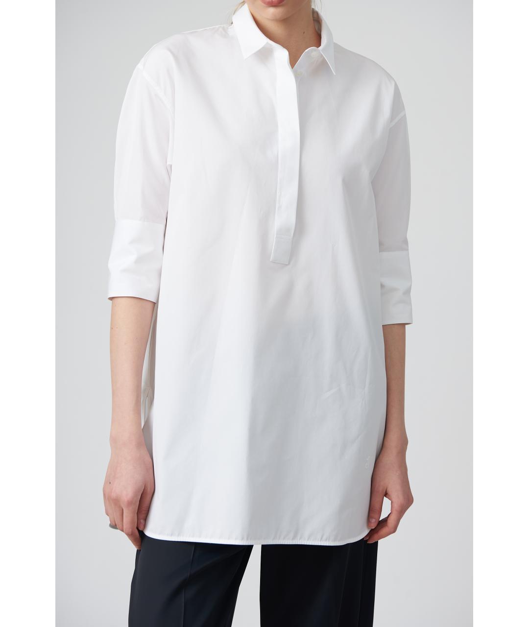 JIL SANDER Белая хлопковая блузы, фото 2