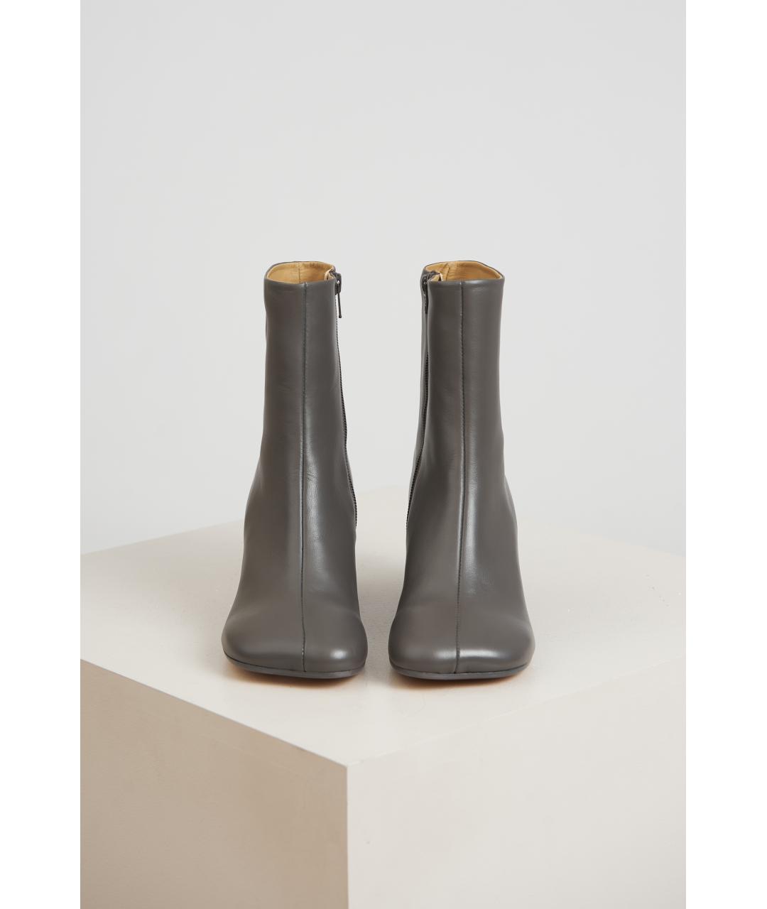 MM6 MAISON MARGIELA Серые кожаные ботинки, фото 4