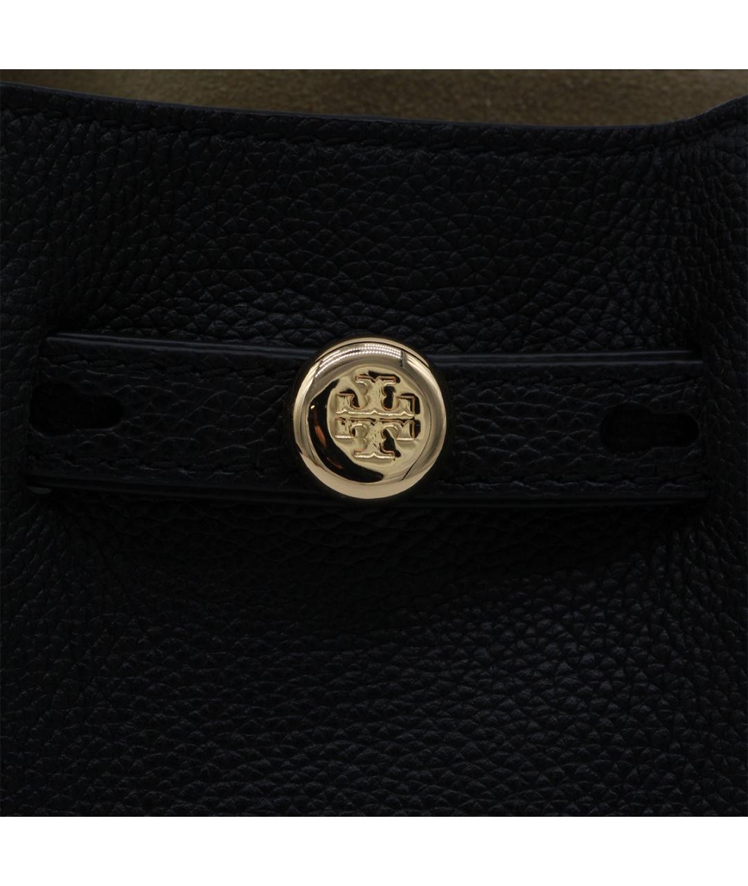 TORY BURCH Черная кожаная сумка с короткими ручками, фото 4